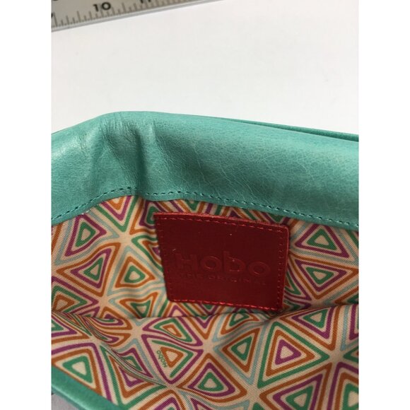 Hobo The Original Bi-fold Long Wallet Quilted Patent Leather Mint Green Zip - Picture 15 of 16